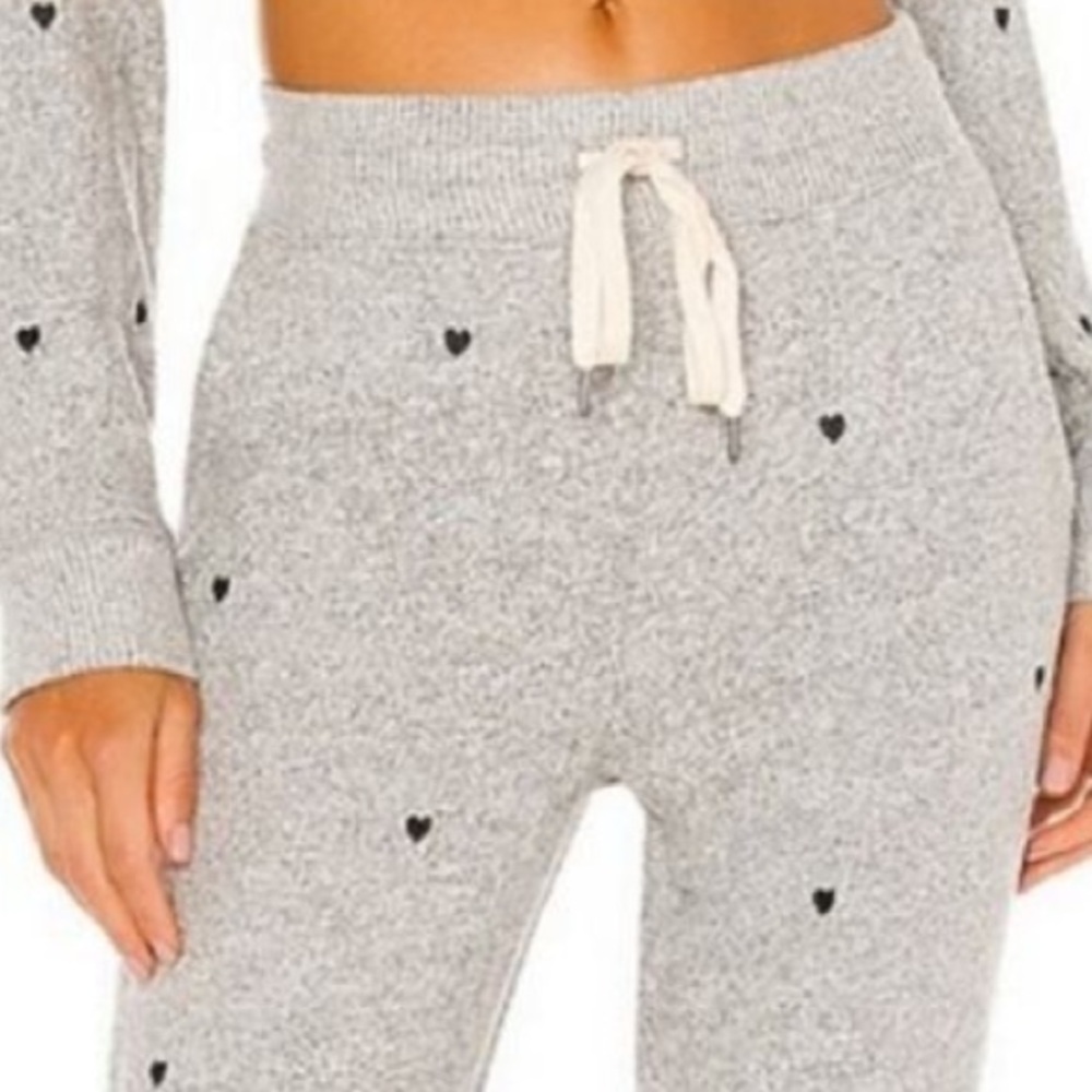 Rails Oakland Sweatpant Melange Grey Black Hearts Jogger Large - Picture 11 of 12